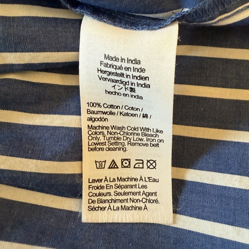 J. CREW 100% Cotton Preppy City Chic Dropped Waist Striped Summer Shirt Dress 6 - Picture 9 of 9